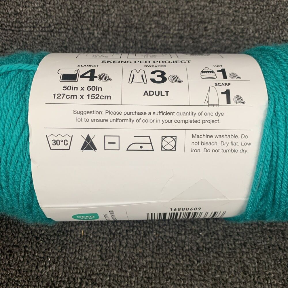 Big Twist Value Teal Acrylic Yarn 380yds 6oz. Discontinued - Picture 4 of 5